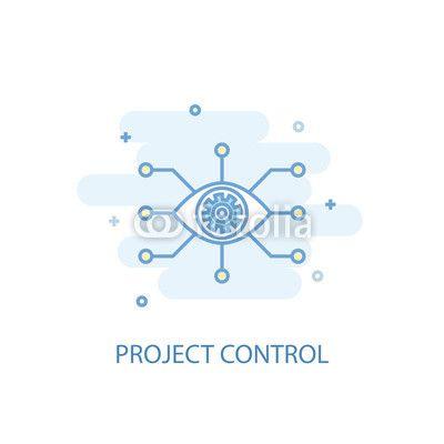 Trendy Simple Line Logo - Project control line trendy icon. Simple line, colored illustration ...