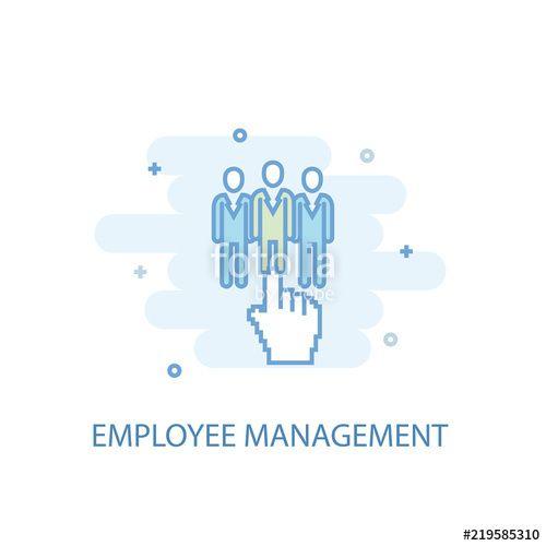 Trendy Simple Line Logo - Employee management line trendy icon. Simple line, colored ...