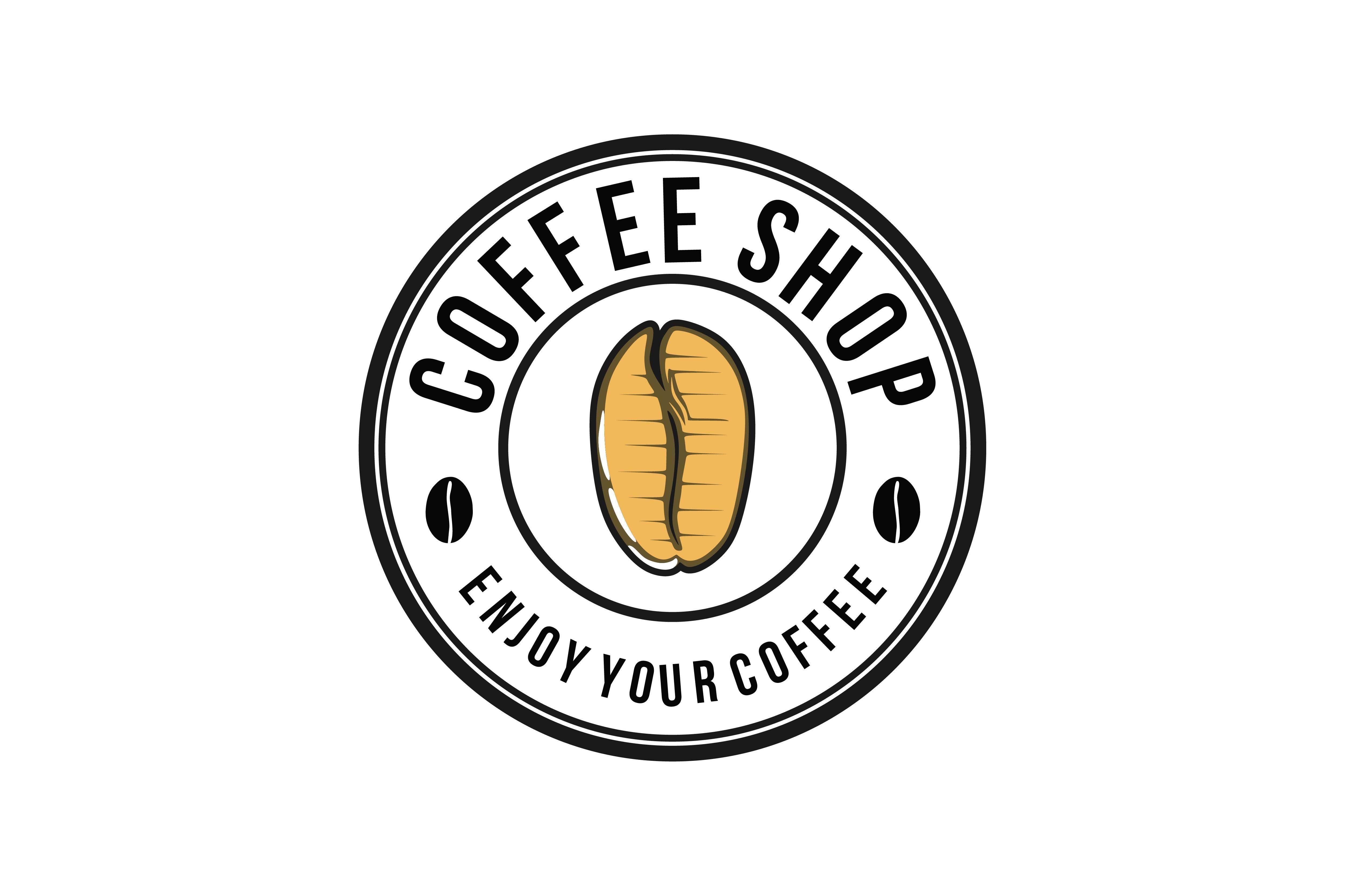 Coffee Bean Logo - Coffee shop with coffee bean logo Graphic