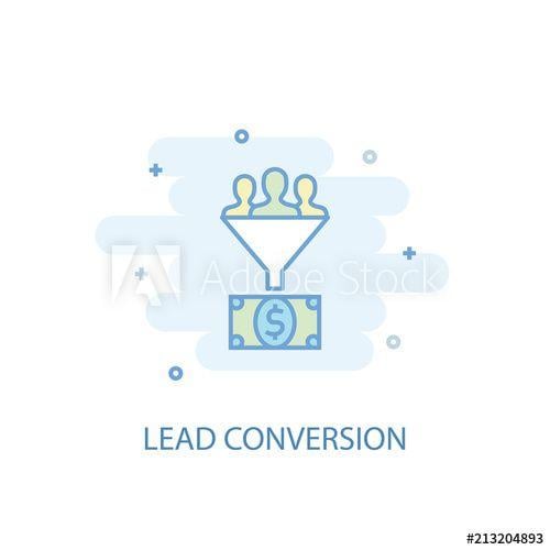 Trendy Simple Line Logo - Lead conversion trendy icon. Simple line, colored illustration