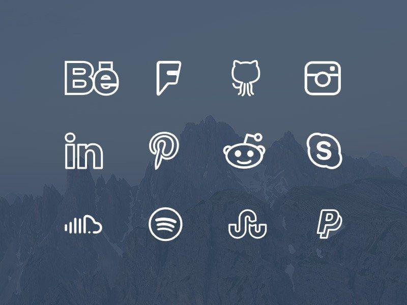 Trendy Simple Line Logo - 54 Beautiful [Free!] Social Media Icon Sets For Your Website