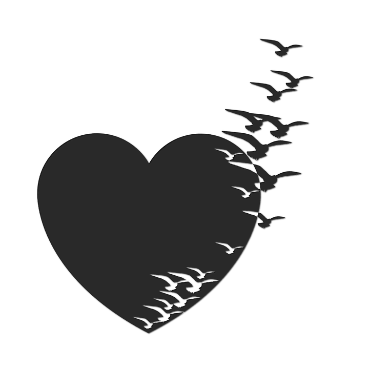 Black and White Heart Logo - Fancy black heart vector library stock - RR collections