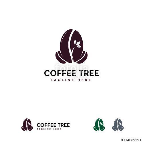 Coffee Bean Logo - Coffee Tree logo designs template, Coffee bean logo symbol Stock