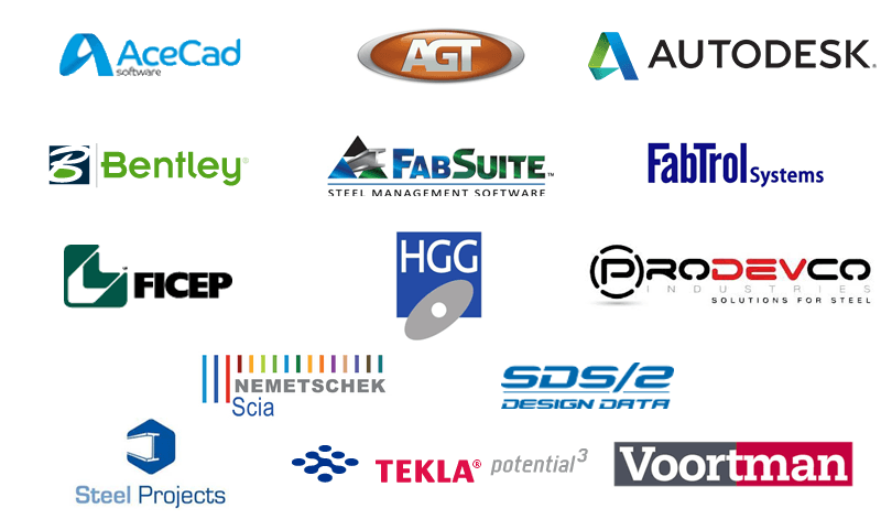 BIM Software Logo - Software and Equipment Vendor Participants. AISC BIM Standard Project
