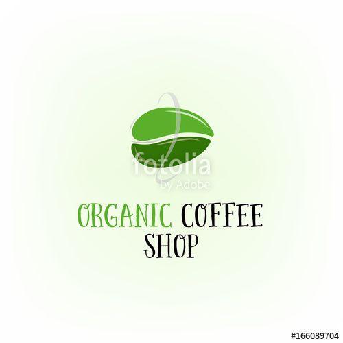 Coffee Bean Logo - Hot organic coffee bean logo vector illustration isolated over light ...