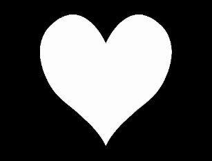 Black and White Heart Logo - Plain Black Background Postcards | Zazzle UK