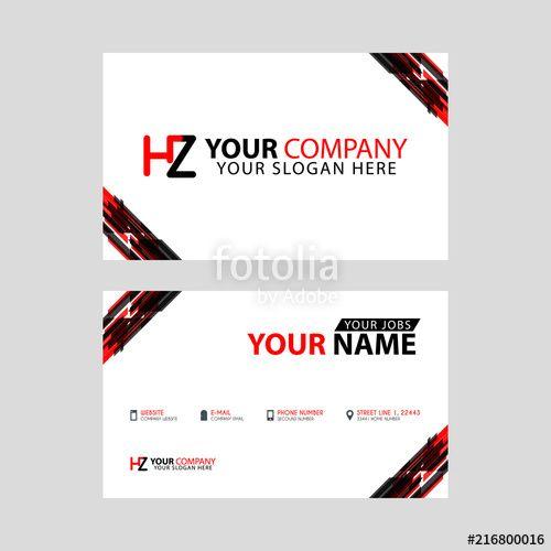 Red Business Logo - Logo HZ design with a black and red business card with horizontal
