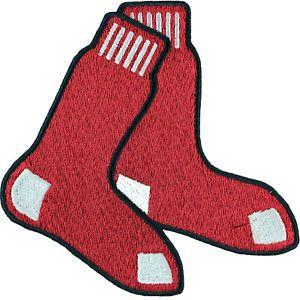 Red Socks Logo - Boston Red Sox Hanging Sox Navy Blue Border Patch Jersey MLB ...