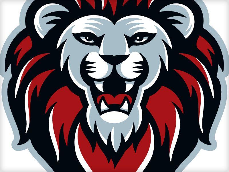 EMCC Lions Silver Lion Logo - Lion Mascot