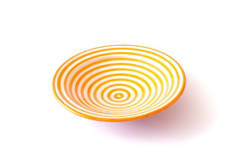 Orange Atlas Logo - Set of 4 Orange Safi Striped Large Plates