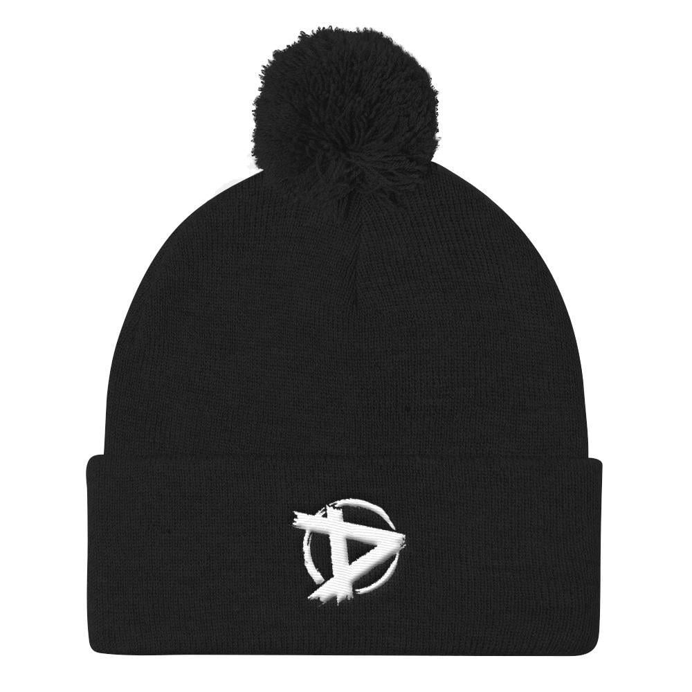 Black D Logo - The Dudesons D logo Pom Pom Knit Cap