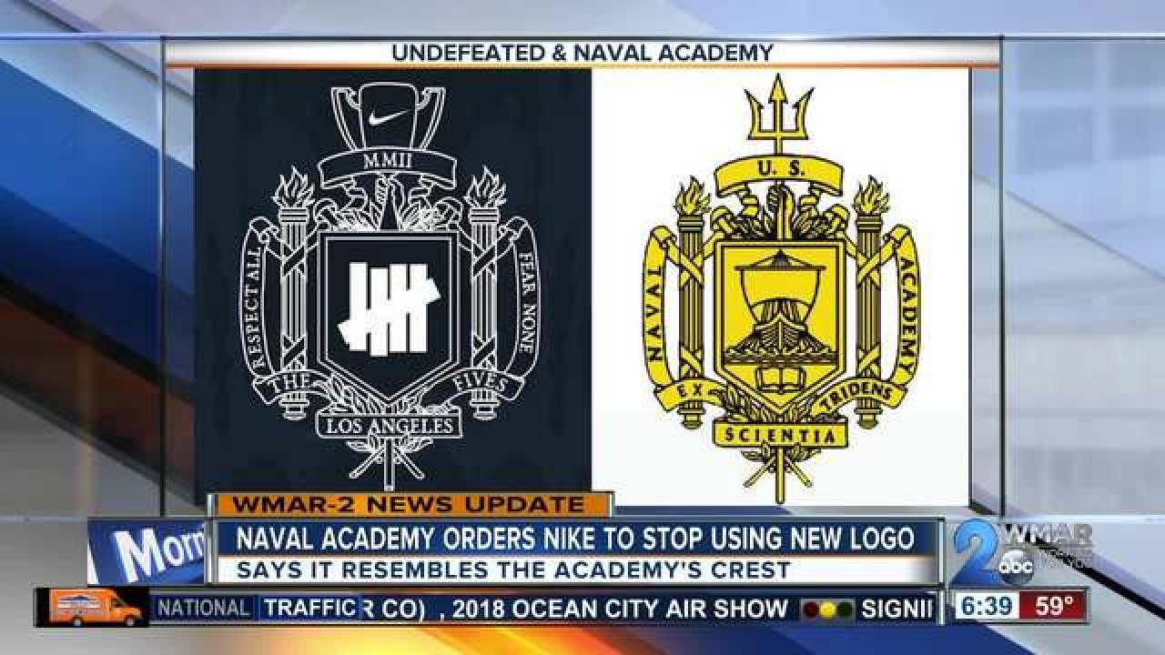 Nike Undefeated Logo - Naval Academy to Nike: Stop using logo similar to our crest
