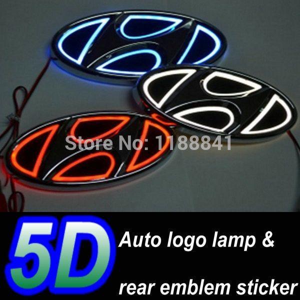 New Hyundai Logo - New 5D led car logo light for Hyundai Accent sonata X35.. car badge ...