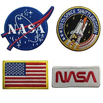 NASA U.S.A. Logo - SpaceAuto Bundle 4 Pieces Iron on or Sew on Military