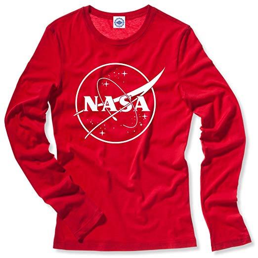 NASA U.S.A. Logo - Amazon.com: Hank Player U.S.A. NASA 1 Color Logo Women's Long Sleeve ...