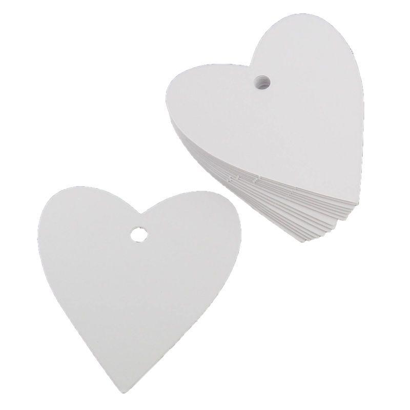 Black and White Heart Logo - White Heart Tags 7Cm 30 Pack