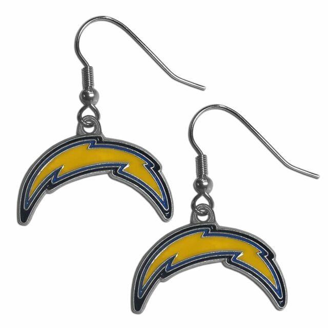 Chargers Lightning Bolt Logo - NFL San Diego Chargers Lightning Bolt Logo Dangle Earrings | eBay