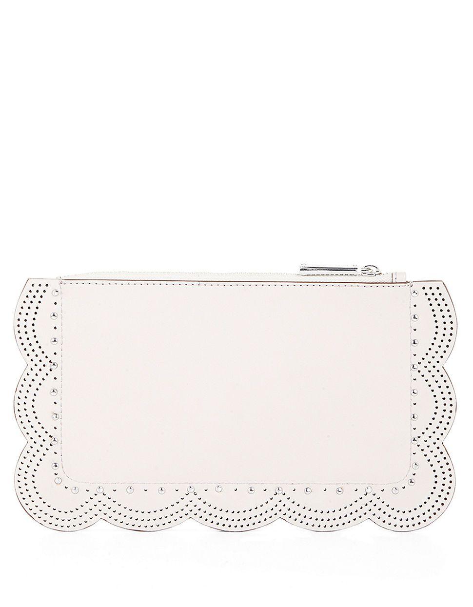 BCBG Logo - Bcbgmaxazria Logo Leather Clutch in White - Lyst