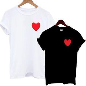 Black and White Heart Logo - Small Heart Logo T Shirt Black White Tee Top Fashion Designer Slogan