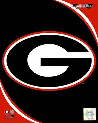 Georgia Logo - University of Georgia Bulldogs Team Logo Fine Art Print