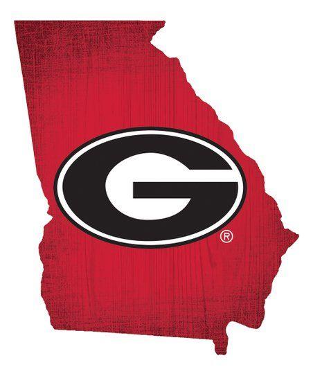 Georgia Bulldogs Logo - Fan Creations Georgia Bulldogs Logo State Sign | Zulily