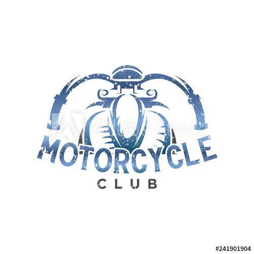 Metallic Colored Logo - Motorcycle club vintage logo design inspiration in blue metallic ...