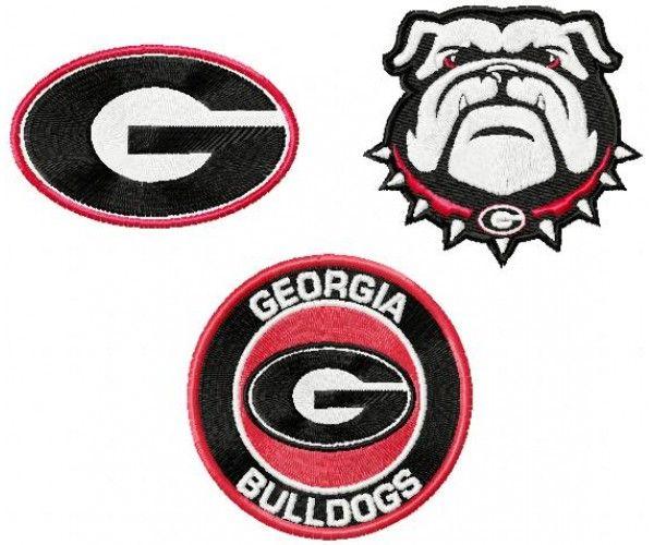 Georgia Logo - Georgia Bulldogs logos machine embroidery design for instant download