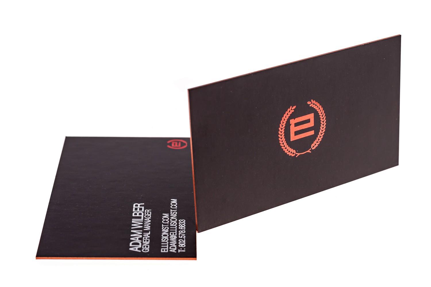 Metallic Colored Logo - duplex-silk-black-business-card-hot-foil-stamp-red-and-copper ...