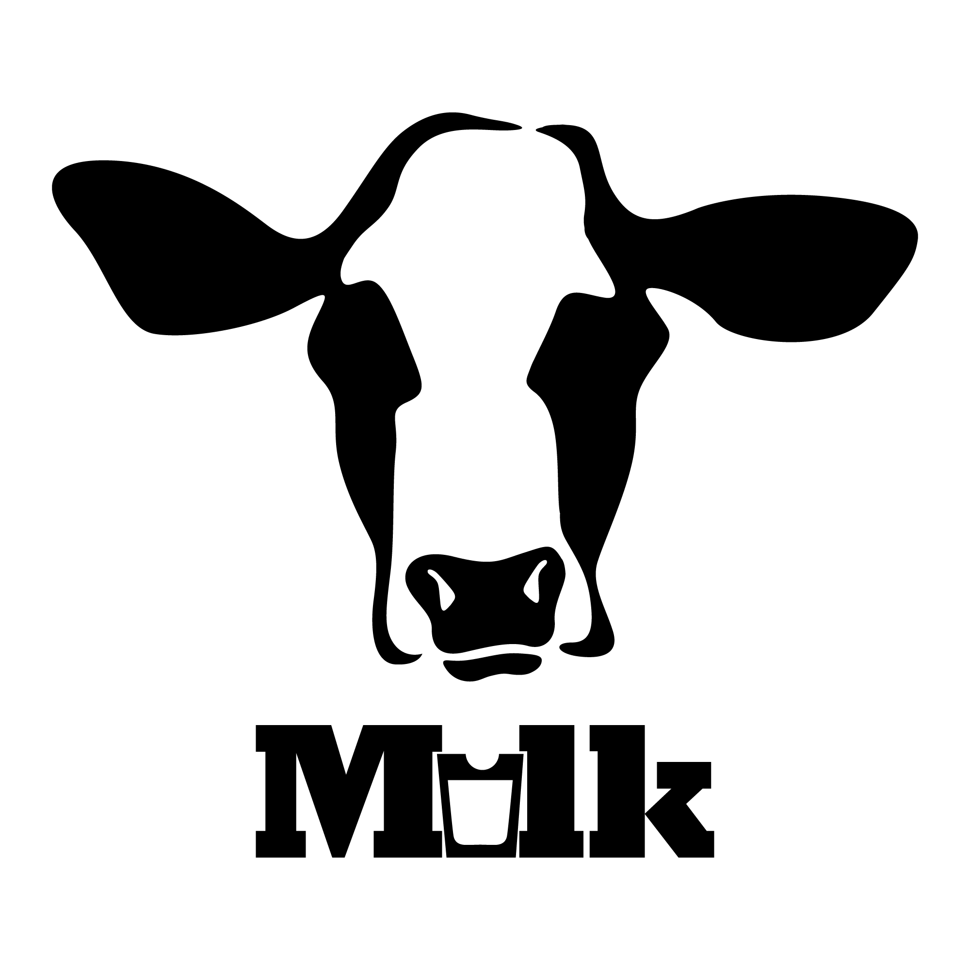 Black and White Cow Logo - Dairy Cow Logos - ImageStack | Craft Ideas | Cow logo, Logos, Cow