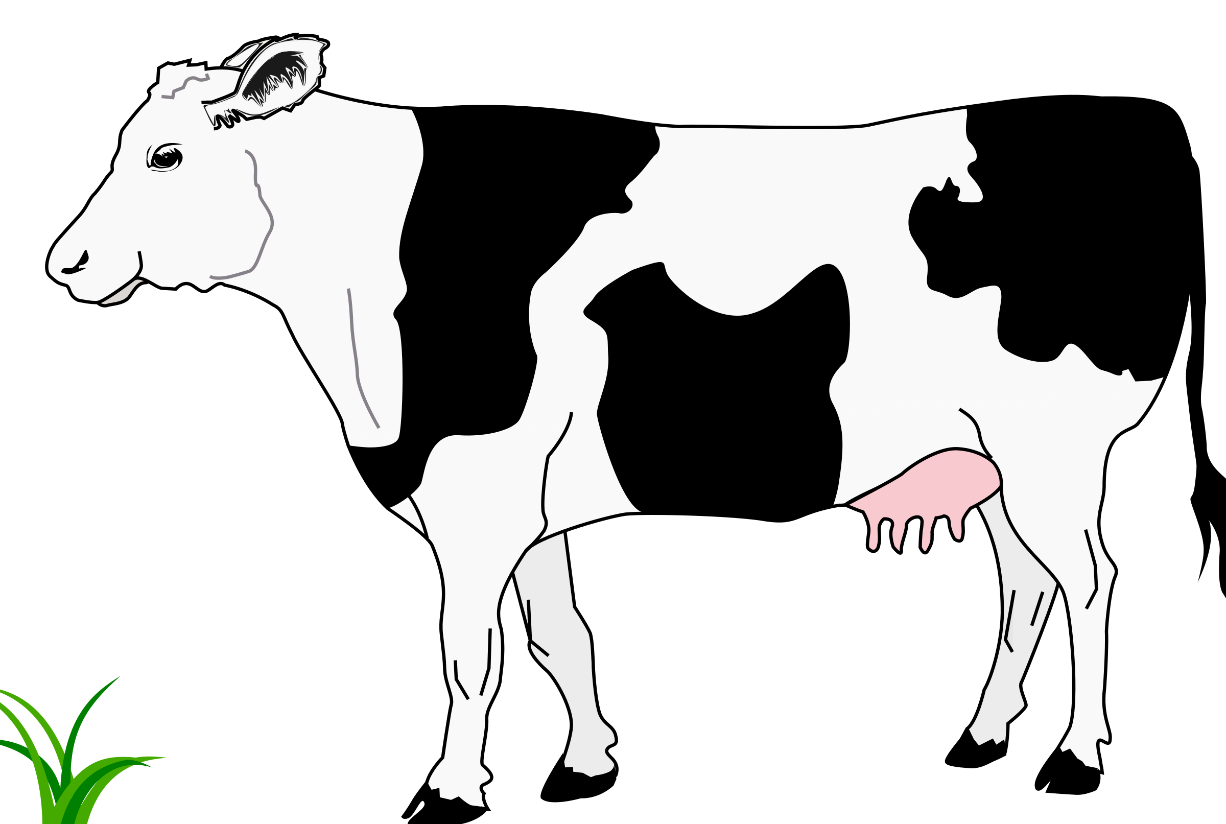 Black and White Cow Logo - Clipart - Cow black and white / Vache blanche et noire