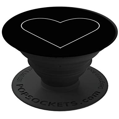 Black and White Heart Logo - PopSockets Expanding Stand and Grip for Smartphones and Tablets