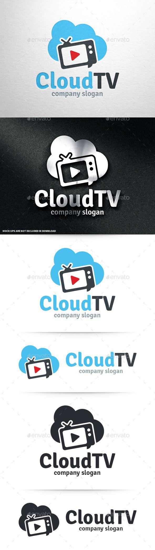 YouTube TV Channel Logo - Cloud TV Logo Template #vector #logo #design #cloud #tv #channel ...