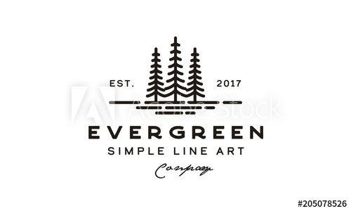 Pine Tree Logo - Line Art Evergreen / Pine tree Logo design inspiration - Buy this ...
