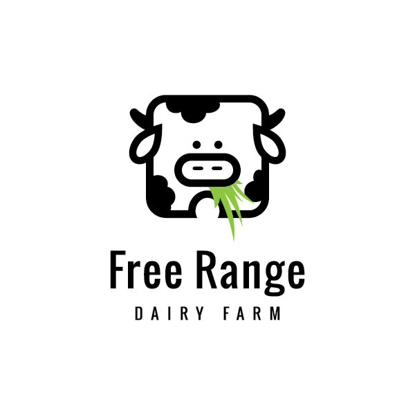 Black and White Cow Logo - For Sale: Free Range Farm Cow Logo | Logo Cowboy