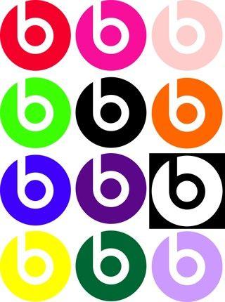 Colored Beats Logo - Free: Lot of 6 Beats Logo Car Stickers Decals *U Choose Color ...