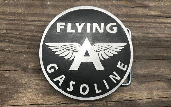 Flying a Gasoline Logo - Flying A Gasoline Belt Buckle Custom Made Etched Metal | Etsy