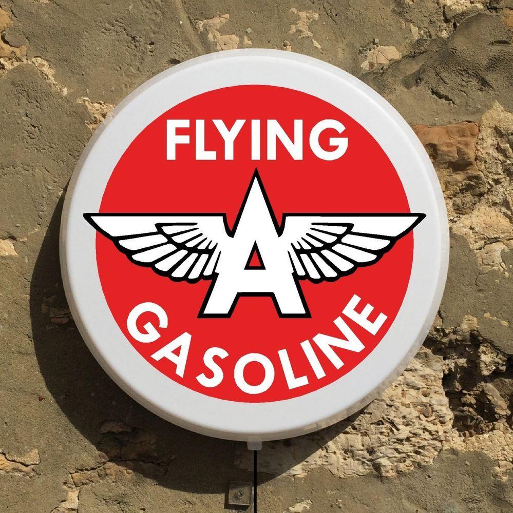 Flying a Gasoline Logo - FLYING A GASOLINE LOGO BADGE LED ILLUMINATED SIGN WALL MOUNTED LIGHT ...