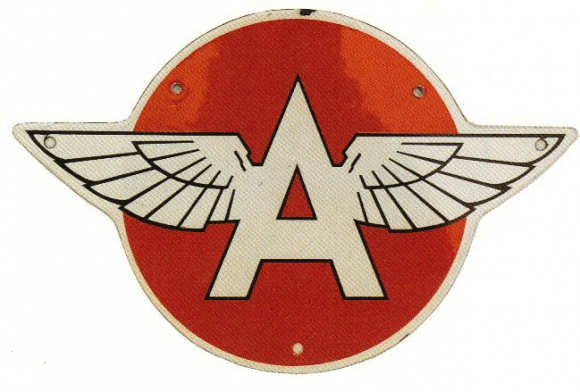 Flying a Gasoline Logo - Flying A Aero Type Gasoline Porcelain Sign | Antique Porcelain Signs