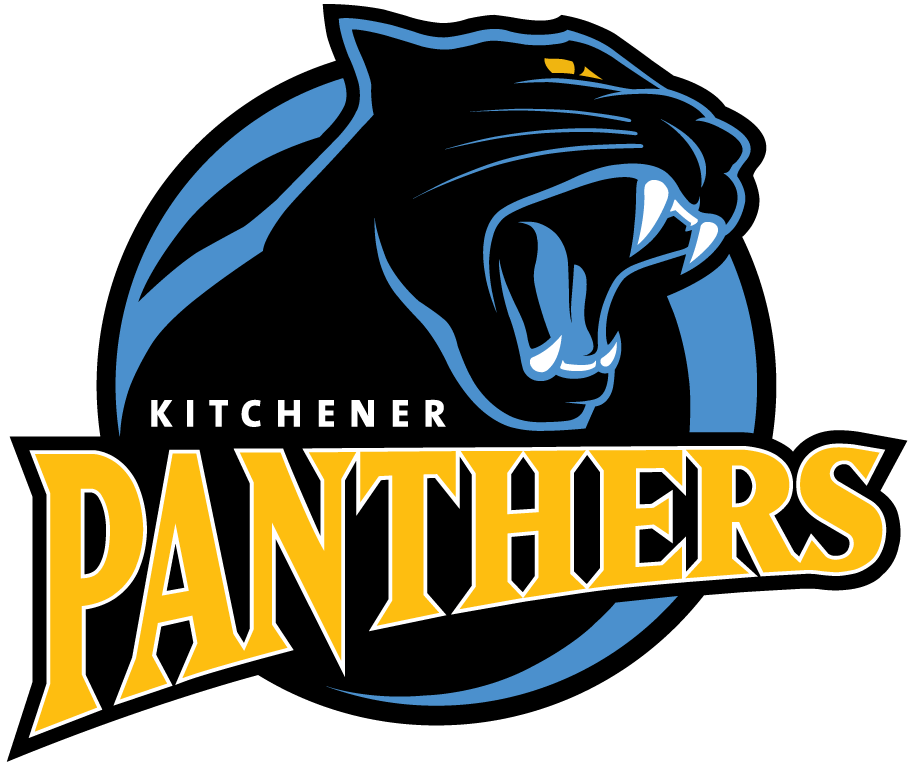 Yellow Panther Logo - Kitchener Panthers Primary Logo (2000) - A black and blue panther on ...