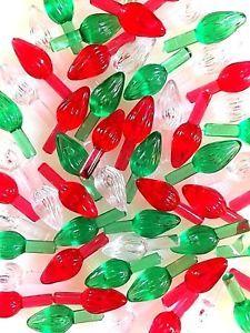 Red Green Twist Logo - Ceramic Christmas Tree Lights 50 RED GREEN CLEAR SMALL TWIST BULBS ...