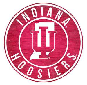 Indiana University Logo - Indiana University State with Logo 24 inch Round Sign – Fan Creations GA
