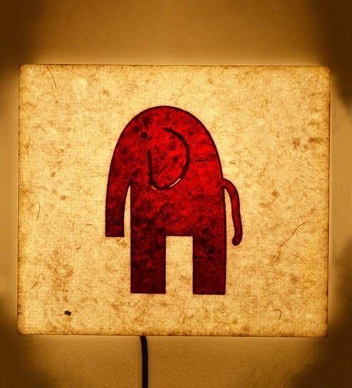 Two Red and White Square Logo - Buy Craftter Elephant Red & White Square Wall Lamp Online - Two Way ...