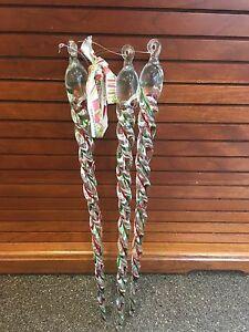 Red Green Twist Logo - Icicles 11 3 4 Long Christmas Tree Ornaments Clear Red Green