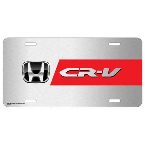Honda CR-V Logo - Personalized Honda CR-V Black Logo with Red Line on Brushed Steel ...