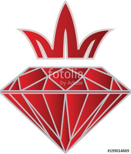 Is That Red Diamond Logo - Purple red diamond with crown. Logo icon design template abstract