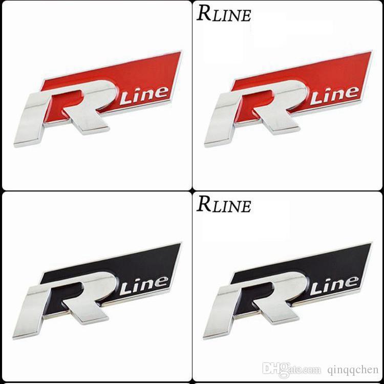 3 Line Red Car Logo - 3D Metal R Car Stickers Rline Letter Emblem Badges R Line Car ...