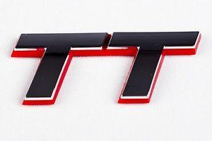 3 Line Red Car Logo - Audi TT Red Silver Badge Logo Car Emblem Decal Self Adhesive
