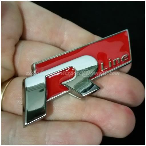 3 Line Red Car Logo - R Line RED Metal Alloy 3D Chrome Car (end 8/24/2019 3:45 PM)
