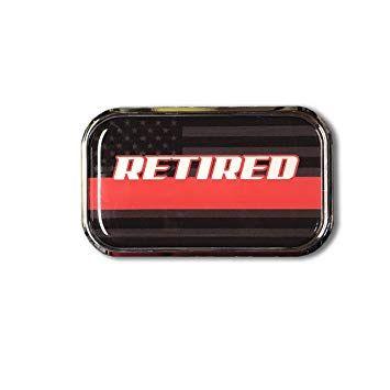 3 Line Red Car Logo - THIN RED LINE RETIRED CHROME Emblem Proud Car Domed