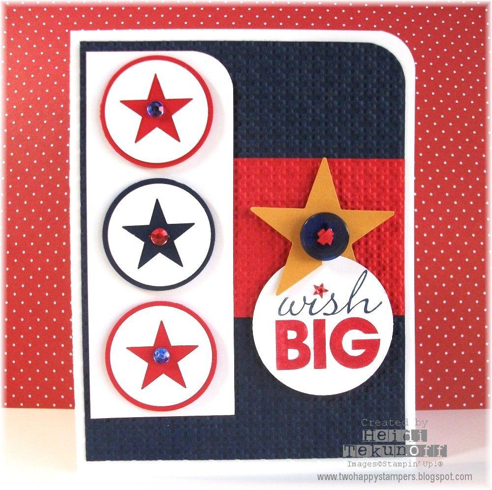 Two Red and White Square Logo - Two Happy Stampers: Red, White and Blue Wish Big